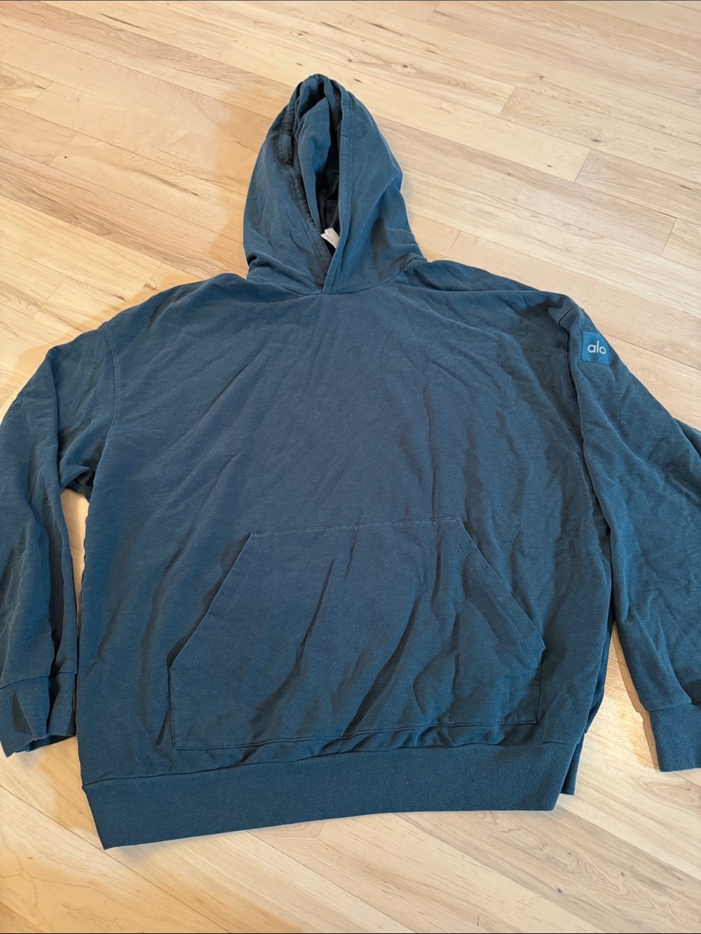 Alo-Dark Green Hoodie Sweatshirt-M-Unisex-Athletic Athleisure